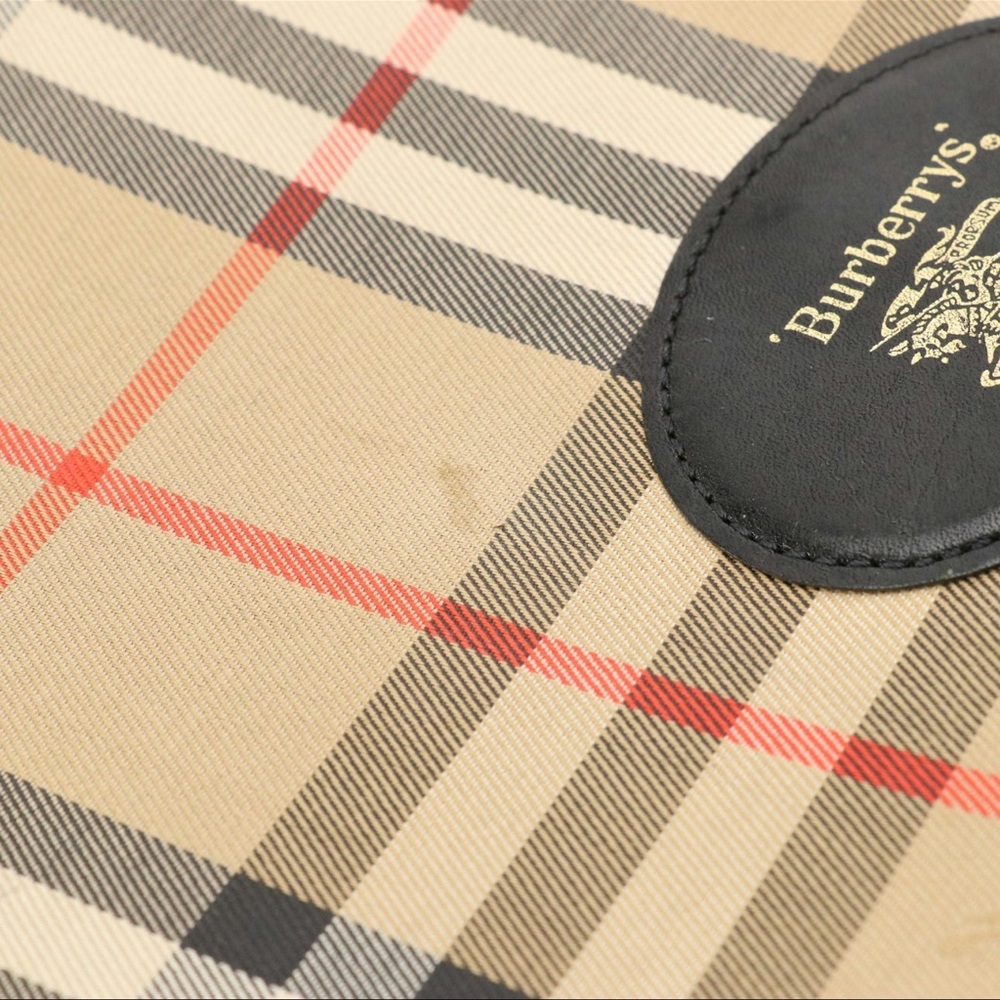 Burberry Tan and Black Messenger Bag with Iconic Check Pattern - Picture 8 of 9